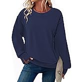 Zeagoo Women's Casual Sweatshirts Crewneck Long Sleeve Fuzzy Fleece Jackets Side Slit Midweight Pullover Fall Fashion 2025
