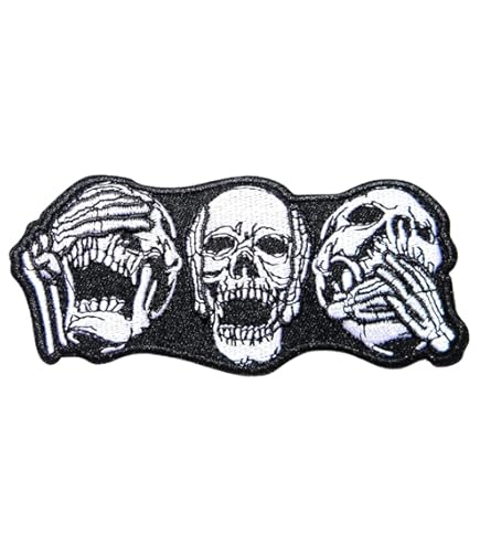 Knucklehead Embroidered Iron-On Biker Patch – 4 Inch MC Patch (Multicolor)