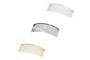 Ruwado 3 Pcs 30 Teeth Hair Side Comb Metal Black Gold Silver Vintage Wire Twist Hair Clips Pins for Women Girls Ladies Party Wedding Veil Bridal Hair Accessories Jewelry Supplies