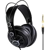 Superlux HD681B Wired Semi-Open Studio Headphones, 50mm Drivers, 32&Omega;, Black | For recording, streaming and gaming; balanced 50mm-driver sound, 10Hz&ndash;30kHz response and a long single-sided cable