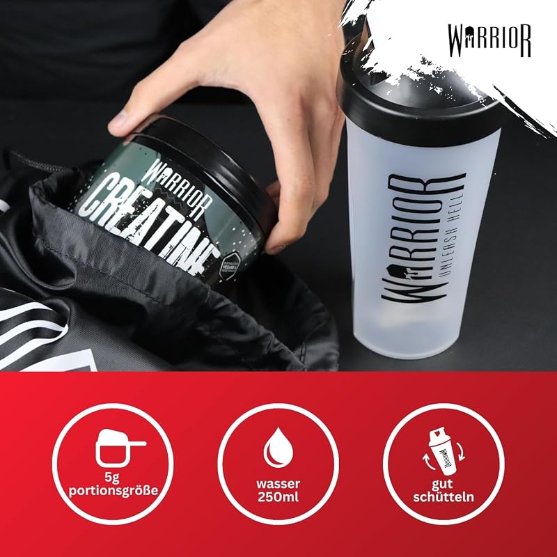 Creatin Monohydrat Pulver 500 g, Kreatin Vegan – Wilde Erdbeer 3 g pro Portion, 150 Portionen, mikronisiert, angenehmer Geschmack, laborgeprüft, für Kraft, Muskelaufbau & Ausdauer