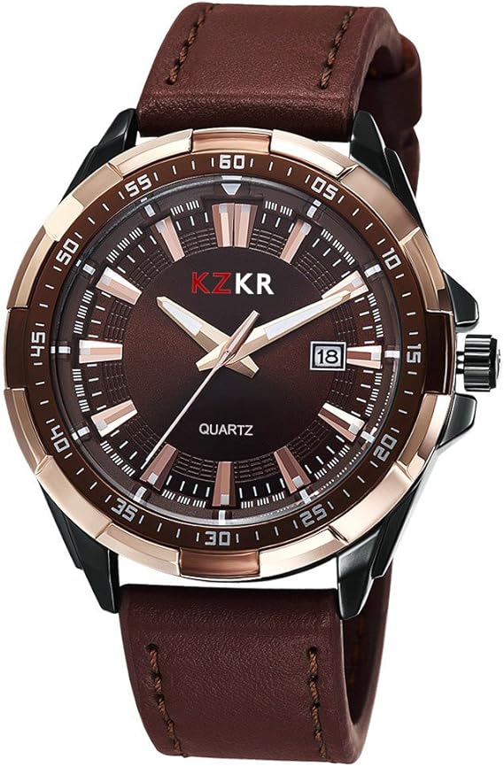 Amazon ザイガー Zeiger 腕時計メンズ 父の日 プレゼント 日本製クオーツムーブメント 本革バンド メンズウォッチ 日常生活防水 男性用 ビジネス ファッション 上品 通勤 宴会 平日 時計 ブラウン Kzkr メンズ腕時計 腕時計 通販