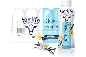 KOZY HOME Fairlife Nutrition Protein Shakes - Pack of 12 | 30g Protein, Low Sugar, Lactose-Free | Delicious Vanilla, Chocolate, Salted Caramel, and Strawberry Flavors 11.5 fl., oz. (In KozyHome Packaging) (Vanilla)