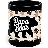 Papa Bear Ceramic Coffee Mug 11oz Father Dad - Tea Coffee Mug with Comfortable Grip - Unique Fun Gift Cup for Office or Home - Vibrant Long-Lasting Print ID45211
