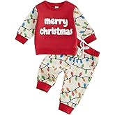 Afunbaby Toddler Baby Boy Christmas Valentines Outfit Letter Lover Boy Sweatshirt Pullover Light Heart Pants Set Clothes