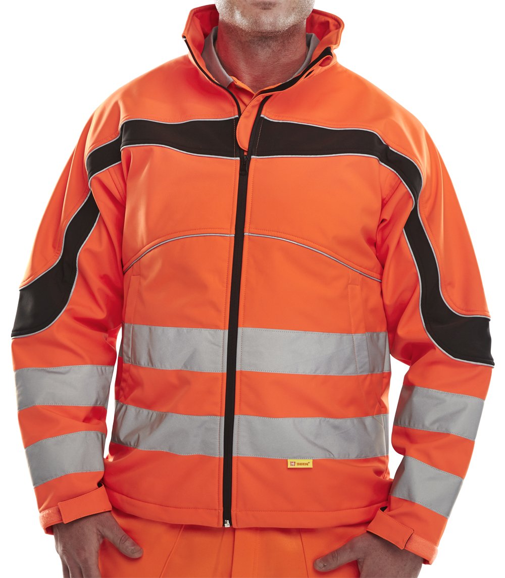 ETON HI-VIZ SOFT SHELL JACKET ORANGE / BLACK L