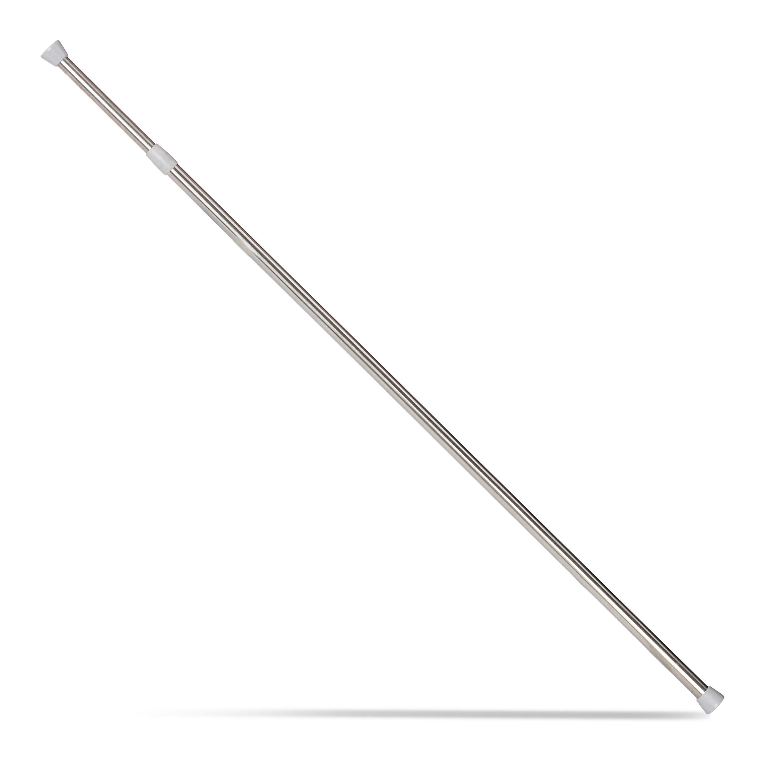 Relaxdays Telescopic, Extensible Rod for Curtains, Showers, Door Frames & More, No Drilling, Stainless steel, 130-220 cm