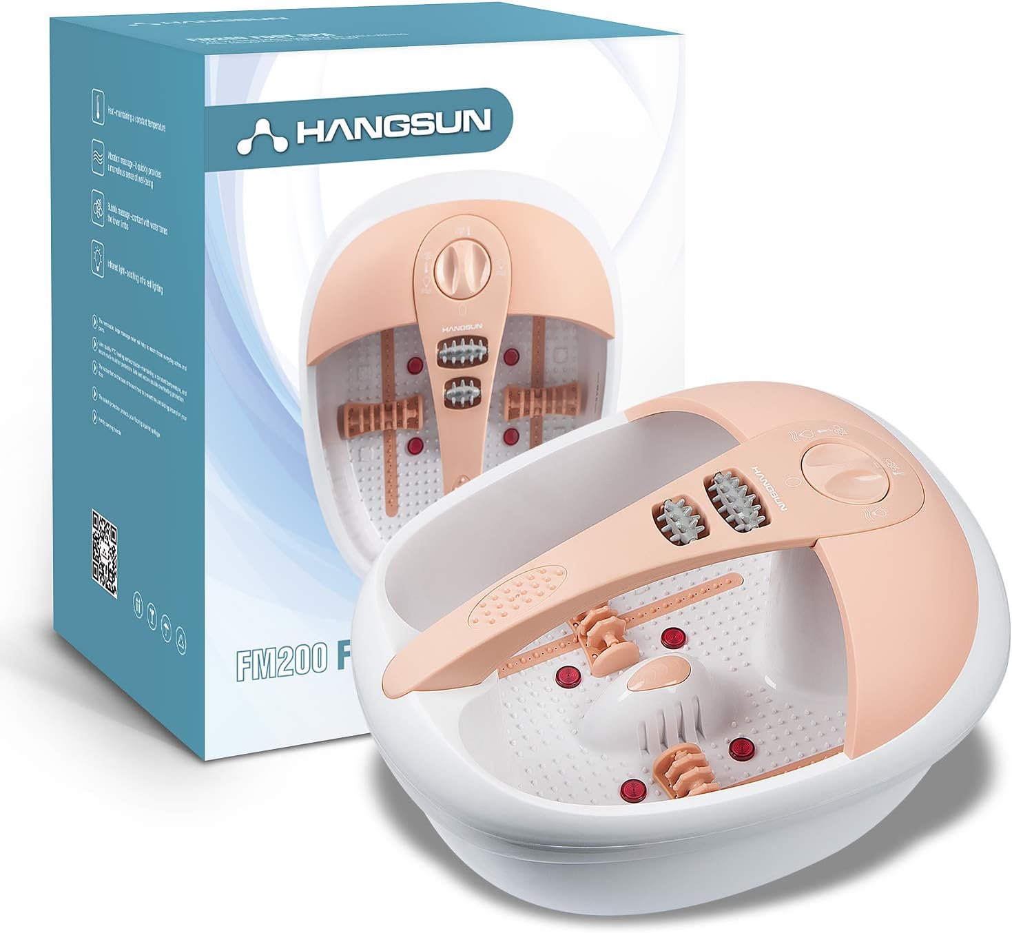 Hangsun Large Foot Spa Bath Massager with Heat Bubbles Massage FM660 Heater Temperature Control, Massage Rollers