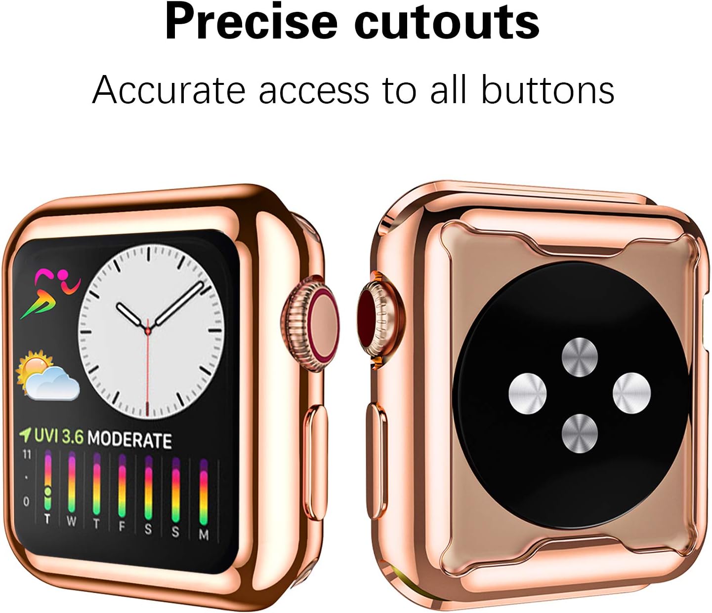 Dirrelo 3 Pack Case Compatible with Apple Watch Series 3/2/1 38mm Screen Protector - Image 4