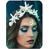 GORTIN Starfish Mermaid Crown and Tiara Silver Wedding Headpiece Seashell Pearl Beach Hair Accessories for Women