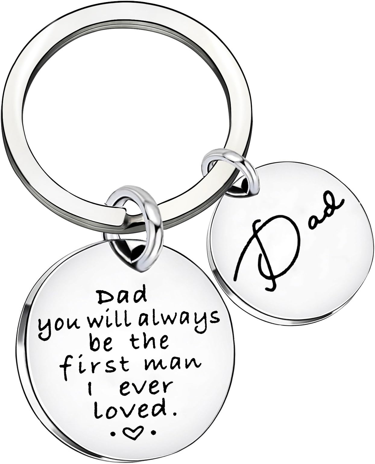 Dad Gift from Daughter Son Key Chain Men Wedding Gifts Fathers Day Dad you will always be the first man i ever loved