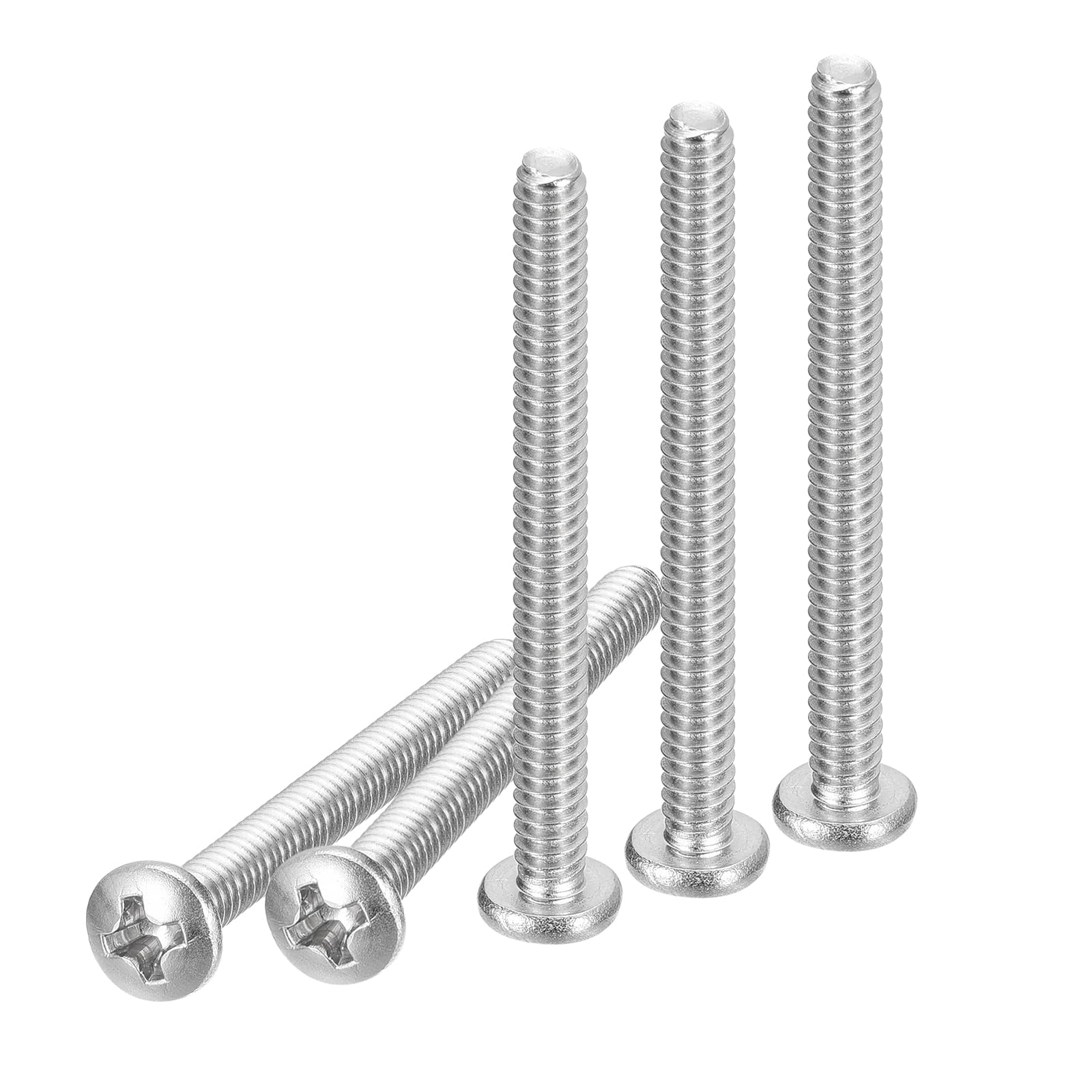 DTGN #6-32x1-1/2" Pan Head Machine Screws, 50Pcs 304 Stainless Steel, Phillips Drive, UNC Full Thread, Bright Finish, Screws Bolts Kit — image 1