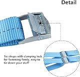 ASelected 4 Pcs Ratchet Tie Down Straps 4 m x 25 mm Blue view 4