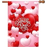 Flagmax Valentine Flag, Double Sided Valentine's Day Flag Red and White Love Valentine Garden Flag 28 x 40 Inch Valentine House Flags for Valentine's Day Decoration with 2 Grommets