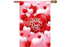 Flagmax Valentine Flag, Double Sided Valentine's Day Flag Red and White Love Valentine Garden Flag 28 x 40 Inch Valentine House Flags for Valentine's Day Decoration with 2 Grommets