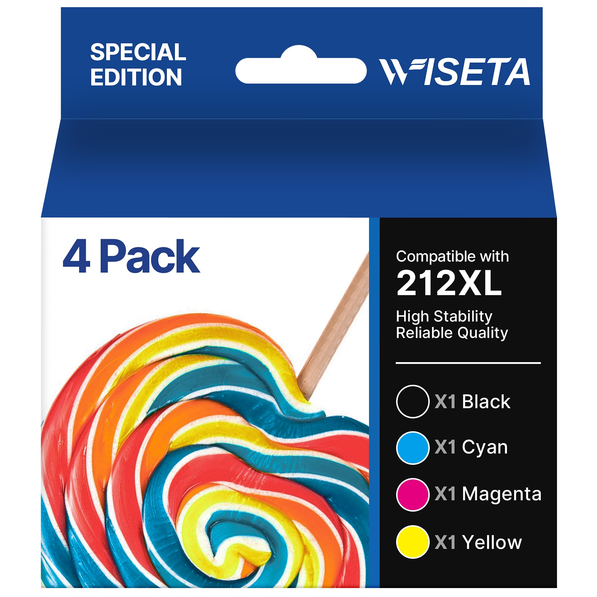 Photo 1 of 212XL High Capacity Remanufactured for Epson 212 Ink Cartridges Combo 4 Pack 212XL T212XL T212 Work with Epson WF-2850 WF-2830 XP-4100 XP-4105 Printer, New Upgraded Chips (Black Cyan Magenta Yellow)