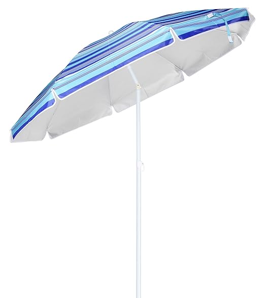 Parasol En Aluminium Avec Protection Uv 50 Parasol Inclinable De 200 Cm De Diamètre Parasol Pour La Plage Avec Piquet Stable De 3 Cm De Diamètre