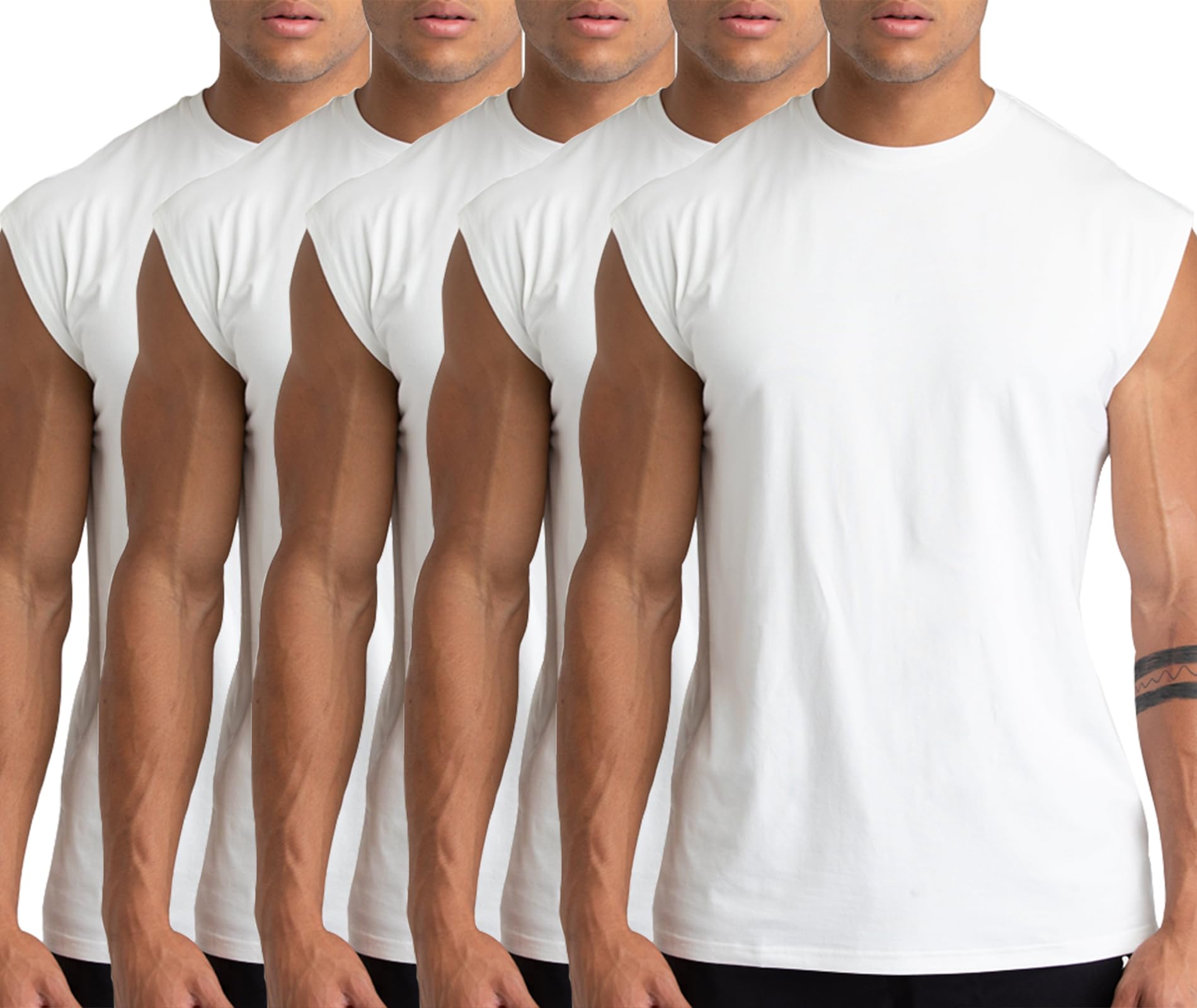 Holure 1 oder 3 oder 5 Pack Herren Baumwoll-Fitness-Tanktops Training ärmellose T-Shirts Athletische Muskel-Tank-Trainings-Bodybuilding-Shirts, XL