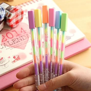 Aplus 6 In 1 Farbe Gel Fluoreszierende Stifte Feine Spitze
