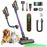 Cordless Vacuum Cleaner 55KPa 650W 70Mins Stick Vacuum Cleaners for Home | with Pet Brush, 3.3Ft Hose, Wall Mount Charging, Auto Mode, Touchscreen, Self-Standing Vacuum for Pet Hair/Carpet/Car