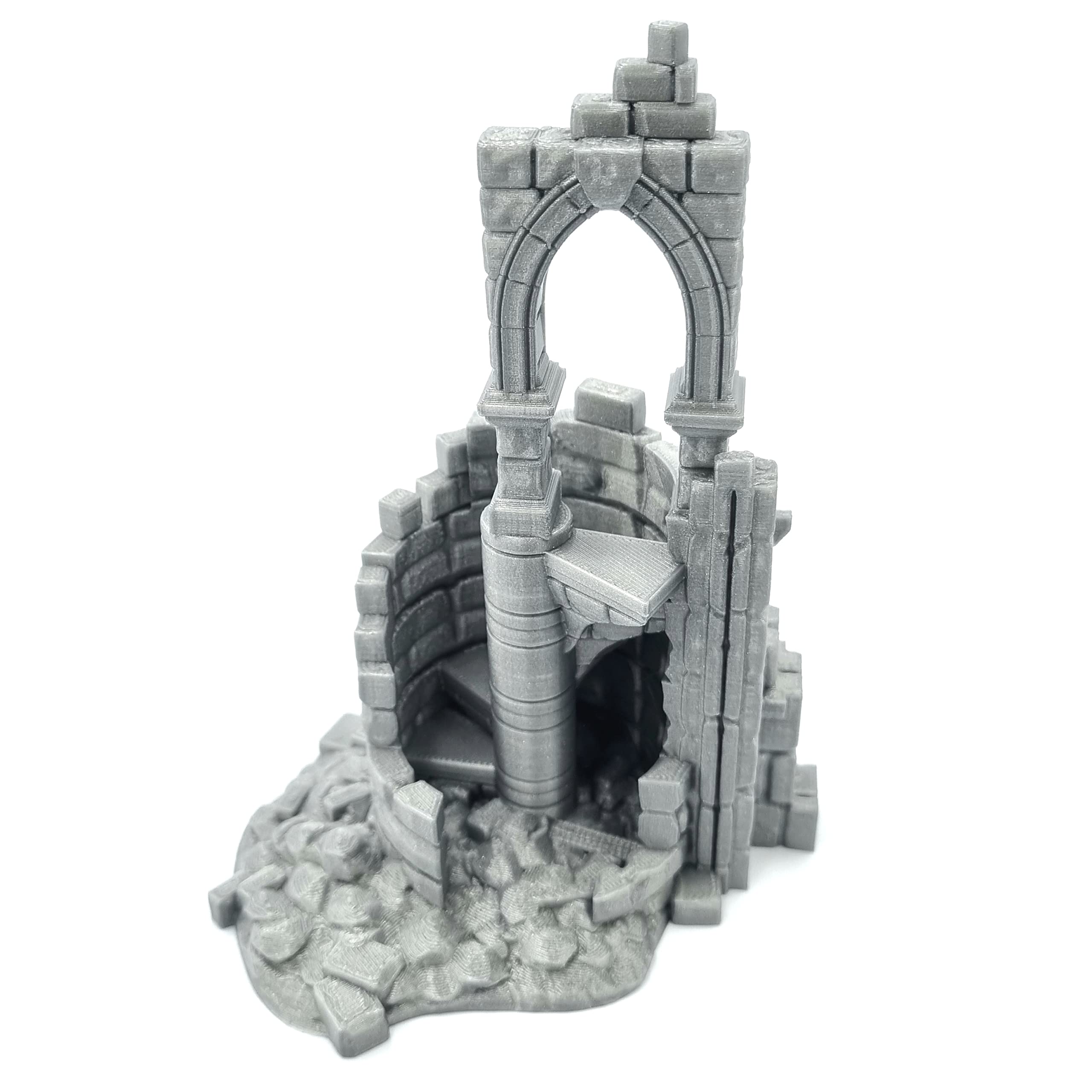 QP3D - Battle Ruined Building Wall, Terrain Scenery for Tabletop & RPG 28-32mm Miniatures Wargame Props DnD D&D, 3D Printed and Paintable