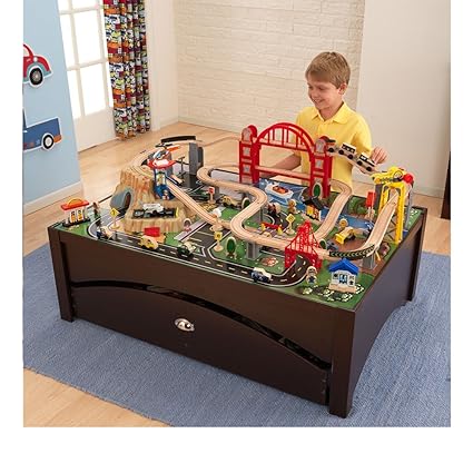 Amazon Com Kidkraft Metropolis Train Table Set Toys Games