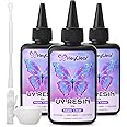 HeyClear 300g UV Resin kit with Casting Tools -Super Clear, Hard, Low Odor, Premixed UV Epoxy Fast Curing for Beginners Jewelry Making, DIY Crafts, Coating and Resina Art