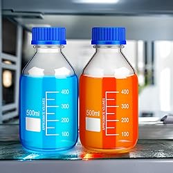 Irenare 8 Pieces Media Storage Bottles Borosilicate