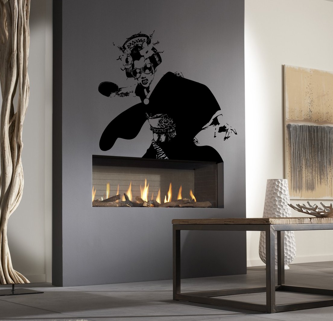 Beautiful B019gwow56 Girl日本geishaアニメファン子供部屋子供スタイリッシュな壁アートステッカーデカールg93 ウォールステッカー 新作人気モデル