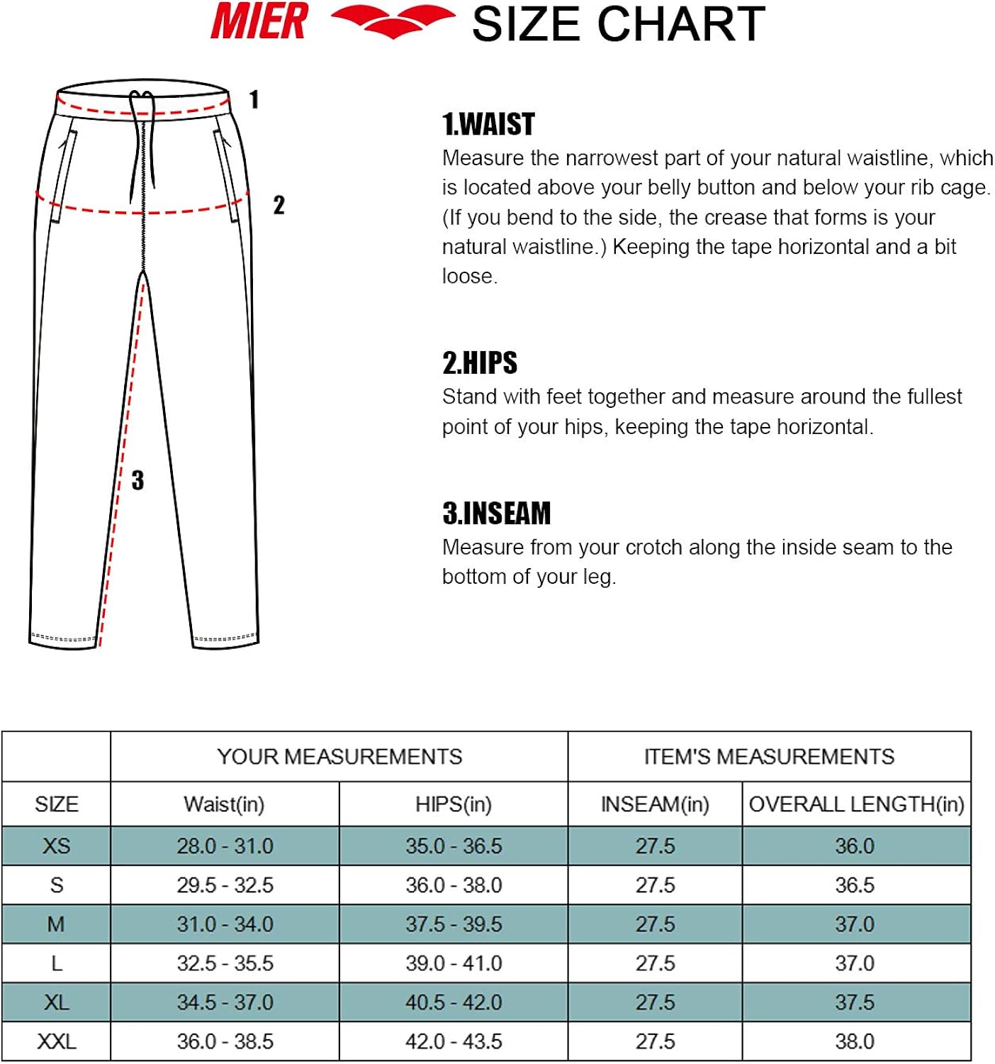 MIER Women's Lightweight Running Pants Tapered Athletic Quick Dry Hiking Pants with Pockets Sports Yoga Track Pants, Black: Clothing