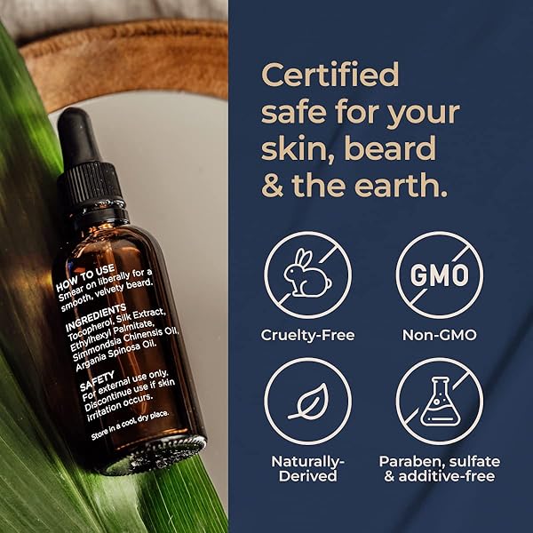GYA LABS SANDALWOOD BEARD OIL FOR MEN GROWTH – 100% PURE NATURAL BEARD GROWTH OIL FOR MEN WITH ORGANIC ARGAN & JOJOBA – MOISTURIZES, SOFTENS & STRENGTHENS (1 FL OZ)