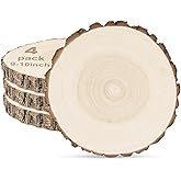 4 Pack 9 Inch Wood Slices for Centerpieces,Natural Unfinished Round Large Wood Ornaments for Crafts,Rustic Wooden Circles & Slabs for Wedding Centerpieces,Christmas Table Decor DIY Painting Crafts