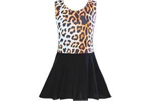 TENVDA Girls Ballet Leotards with Skirt Sparkly Sleeveless Gymnastics Dance Dresses Outfit (Toddler/Little Kid/Big Kids)