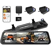 WOLFBOX G900 Tripro Bumper Version 3 Channel 4K Mirror Dash Cam, 8MP STARVIS 2 IMX678 Night Vision, 4K+2.5K+1080P Front and R