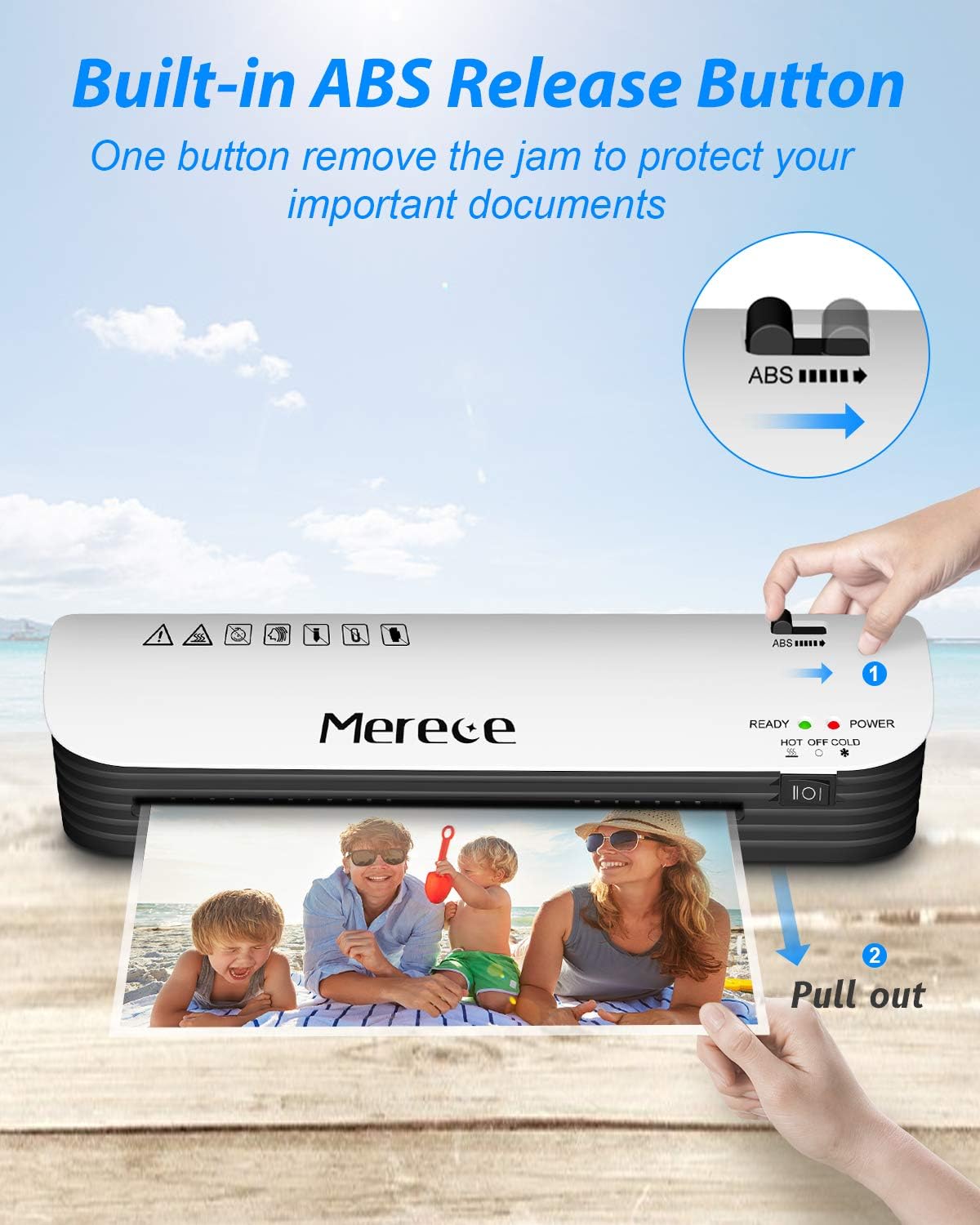 Merece Laminator - 4 in 1 A4 Thermal Laminator Machine, Personal Laminator for Home Use School Teachers Office Card Classroom, 9 Inches Small Hot Cold Lamination Machine with 30 Laminating Pouches : Office Products