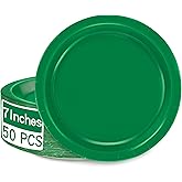 QZYL 50 PCS Paper Plates, 7 Inches Small Green Plates, Sturdy Disposable Dessert Plates, Heavy Duty Paper Plates, Green Dinnerware, Party Supplies Perfect for Birthdays St Patrick Celebrations