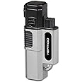 Vertigo Hornet Quad 4 Torch Flame Single Action Cigar Lighter Silver