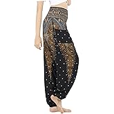 Boho Pants 2-Pocket Flowy Harem Pants Women for Yoga Travel Hippie Clothes