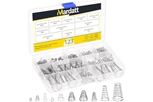 Mardatt 123Pcs 10 Sizes Stainless Steel Conical Spring Compression Springs Set, Tower Taper Springs Conical Cone Compression 