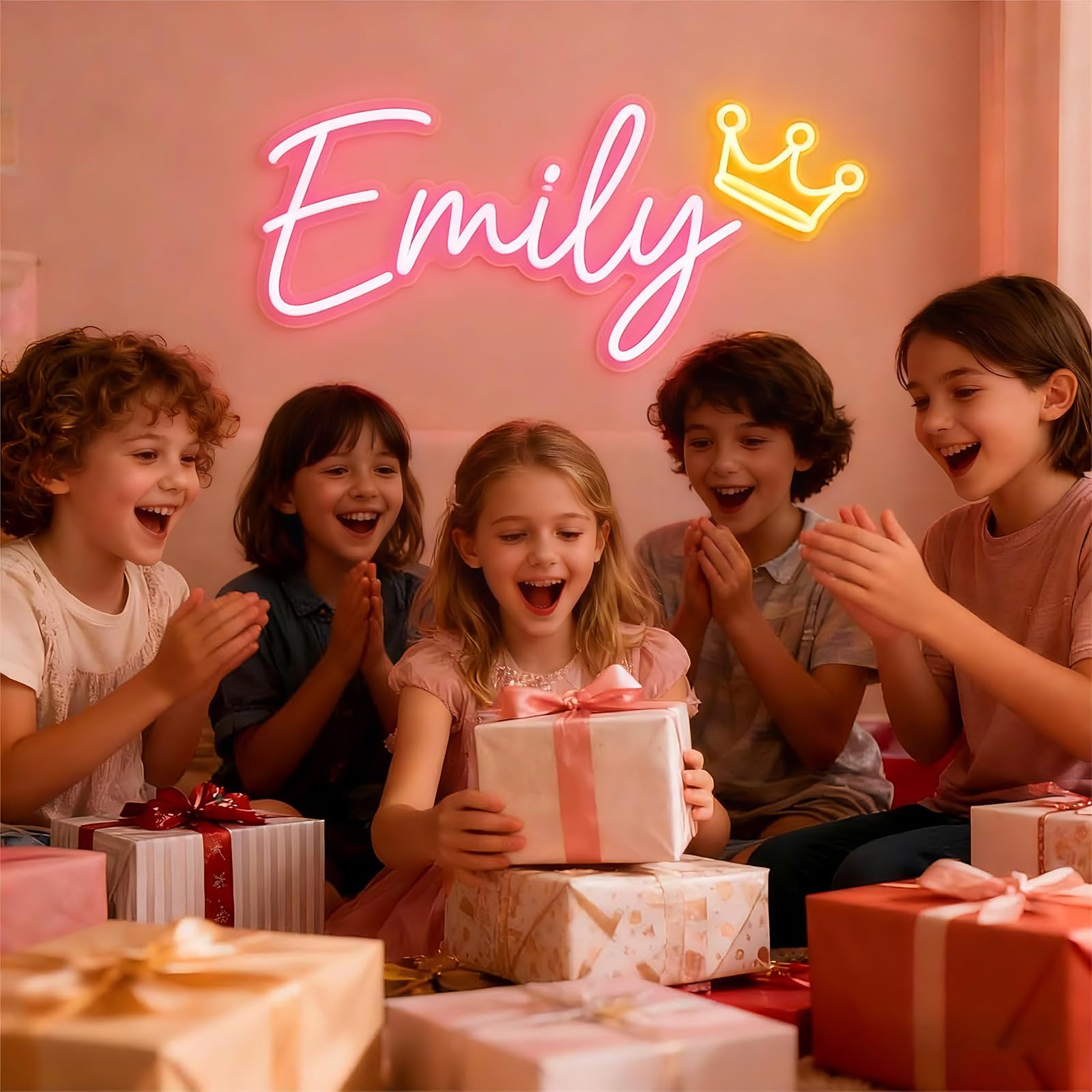 Neon Schild Personalisiert, LED Namensschild Leuchtreklame mit 12 Farboptionen Anpassbar für Hochzeit Geburtstag Party Bar Salon Gaming Zimmer Wanddeko Schlafzimmer (20-140cm Länge) 2