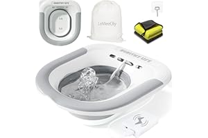LeMeeOly Electric Sitz Bath, Unisex Foldable Sitz Bath for Toilet Seats, Sitz Bath for Postpartum Care and Hemorrhoids, Non-Slip & High Water Flow (Gray)