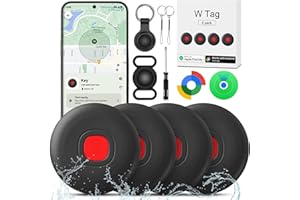 FORTUNEPRO Air Tracker Tags for Android or iOS, Air Tags-4 Pack Dual System iOS Android Bluetooth Tracker Waterproof Work with iOS Find My and Google Find Hub App Finder for Wallets,Bags,Suitcases