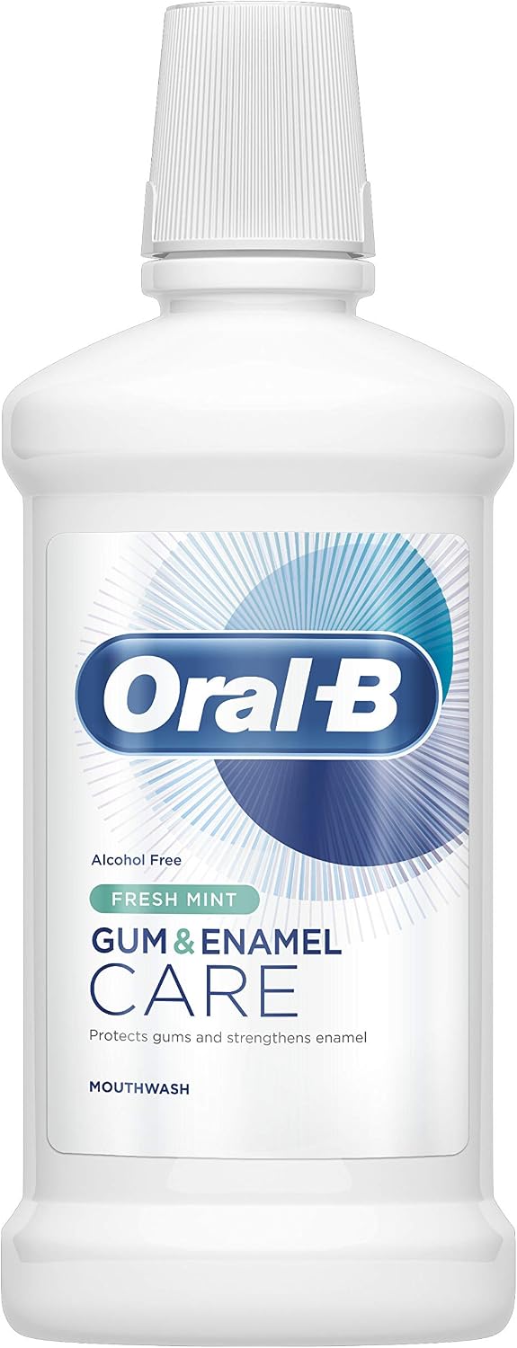 Oral-B Manual Gum and Enamel Care Fresh Mint Mouthwash, 500 ml, 500 ml (Pack of 1)