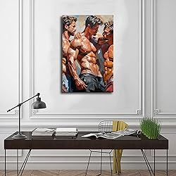HMLZSJ Nude Muscle Male Torso Portrait Art Gay