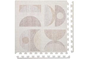 House of Noa Baby Play Mat – 4x6 Sandstone Luna – Set of 6 Tiles – Cushioned EVA Foam Play Mat for Floor, Soft Interlocking Baby Crawling Mats for Hard Floors