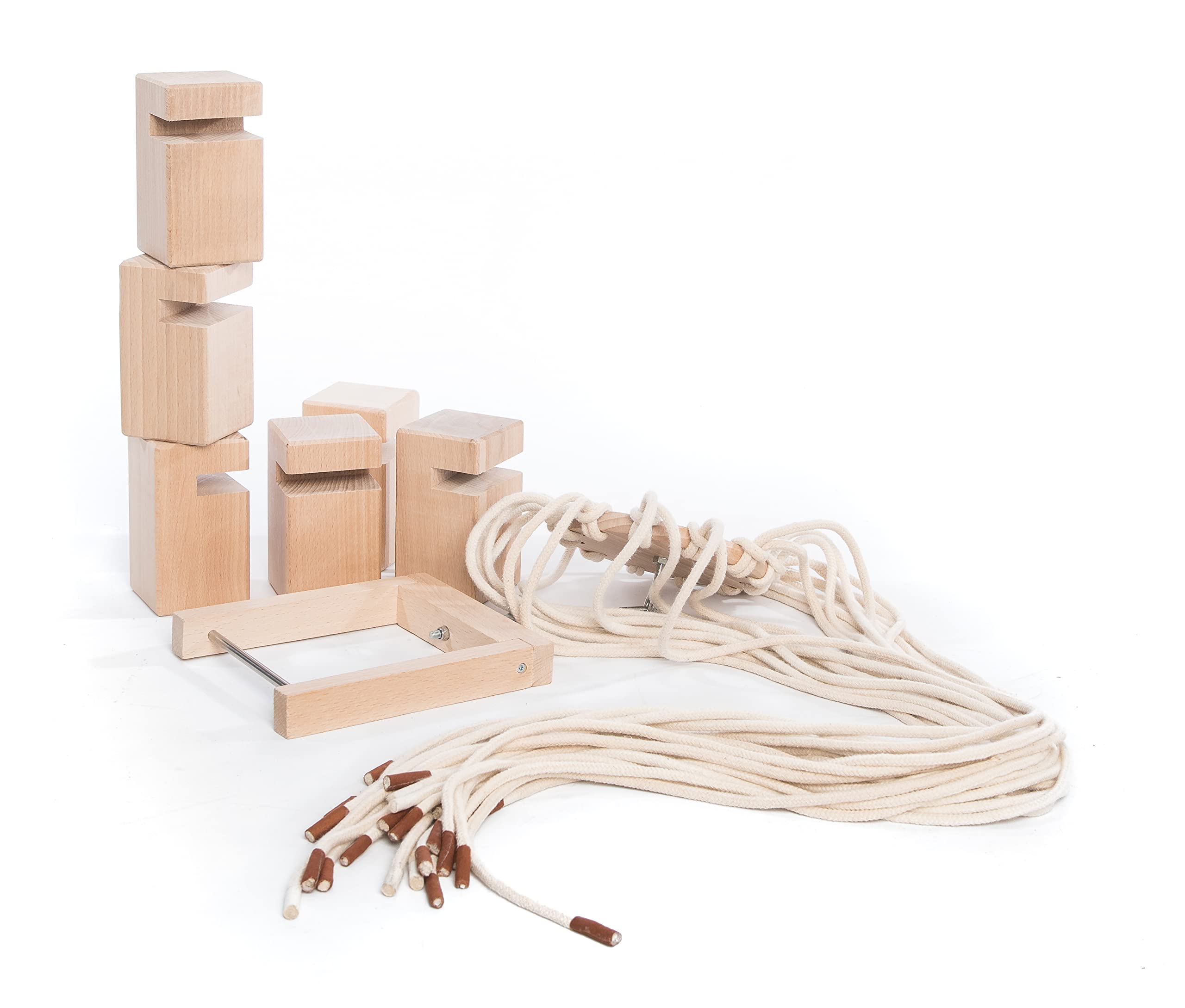 Froebel Tower – The original beech wood model (Children (4-7 years), with cotton bag, Natural beech)