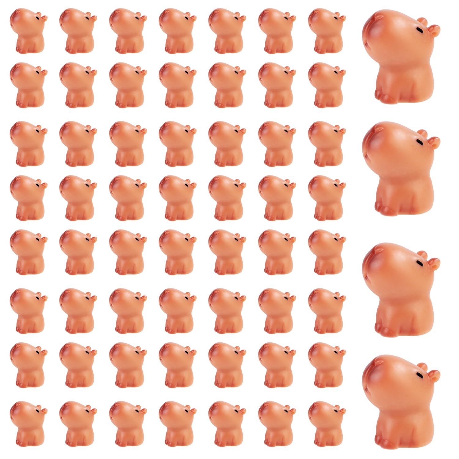 60pcs Mini Capybara Figures, 0.91x0.75in Resin Capybara Tiny Animals Capybara Outdoor Statue Capybara Sculpture Miniature Capybara Capybara Model for Home Dashboard Desktop Tabletop Decoration