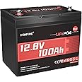 Dumfume 12V 100Ah Mini LiFePO4 Lithium Battery 100A BMS 1280W Rechargeable Lithium Iron Phosphate Battery 6000+ Cycles 10-Year Lifespan Perfect for RV, Solar, Marine and Home Energy Storage