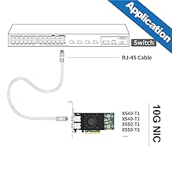 10Gtek 10Gb Dual RJ45 Port Network Card with X540