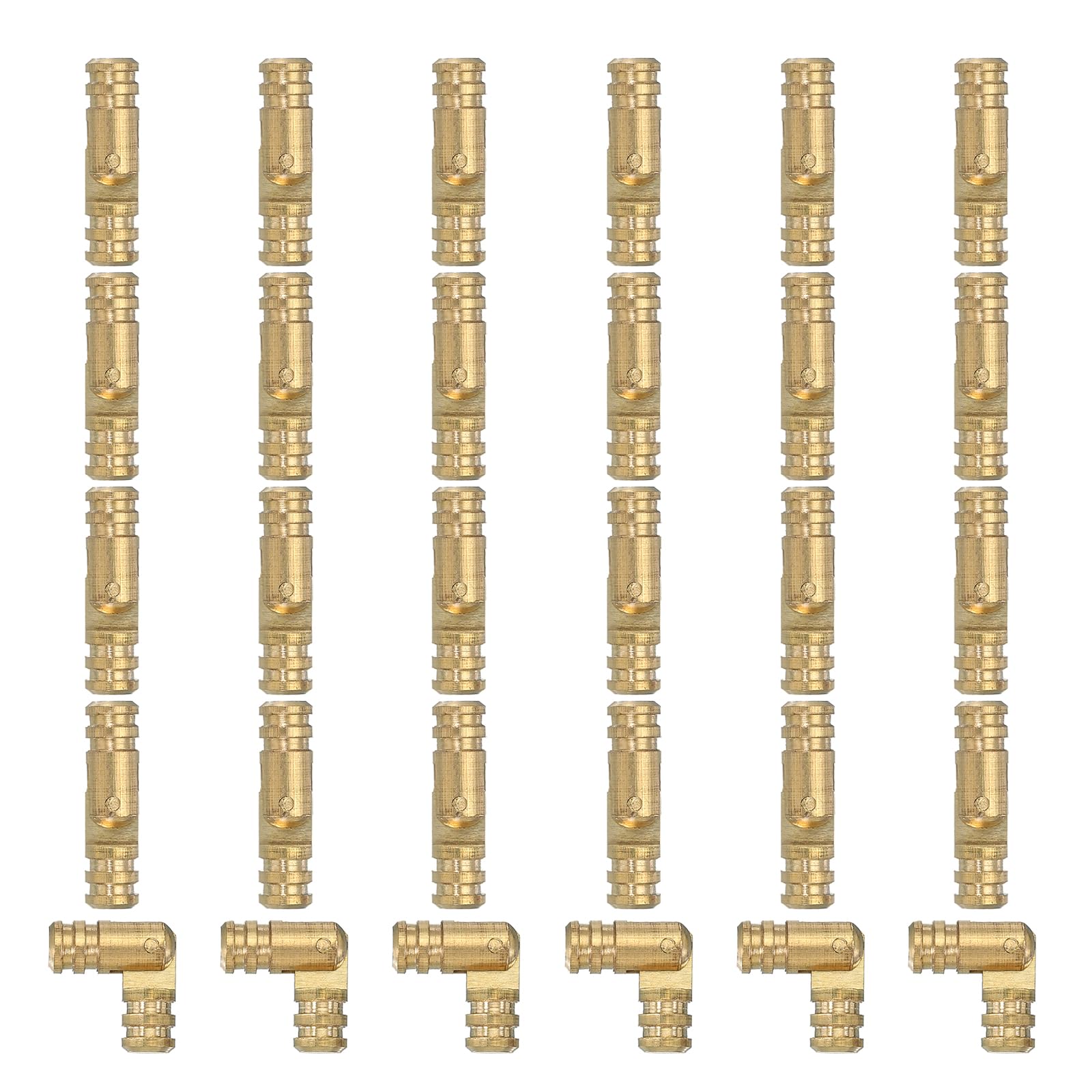 PATIKIL Hidden Brass Barrel Hinges 0.8"x0.2", 30 Pcs Invisible Hinges Folding Support Concealed Cylinder Hinge for DIY Jewelry Cabinet Door Wooden Box, Gold